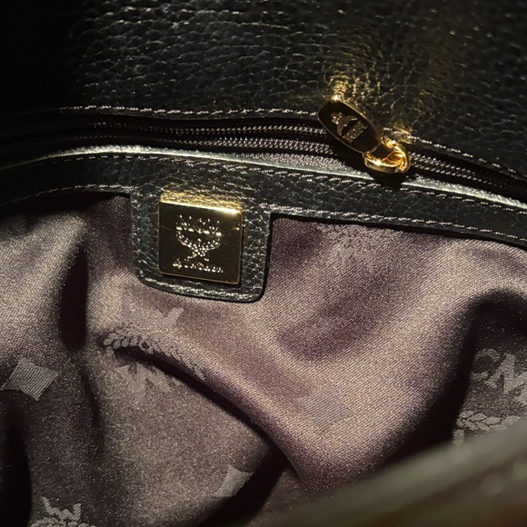 MCM Black Shoulder Bag with Gold Details - Picture 12 of 14